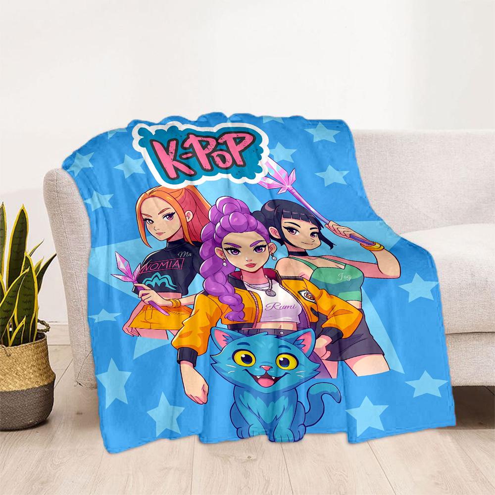 K-pop Stars Shine Bright Blanket Soft & Cozy Great for Bed Office Chair Livingroom Four Seasons Multipurpose Modern Style