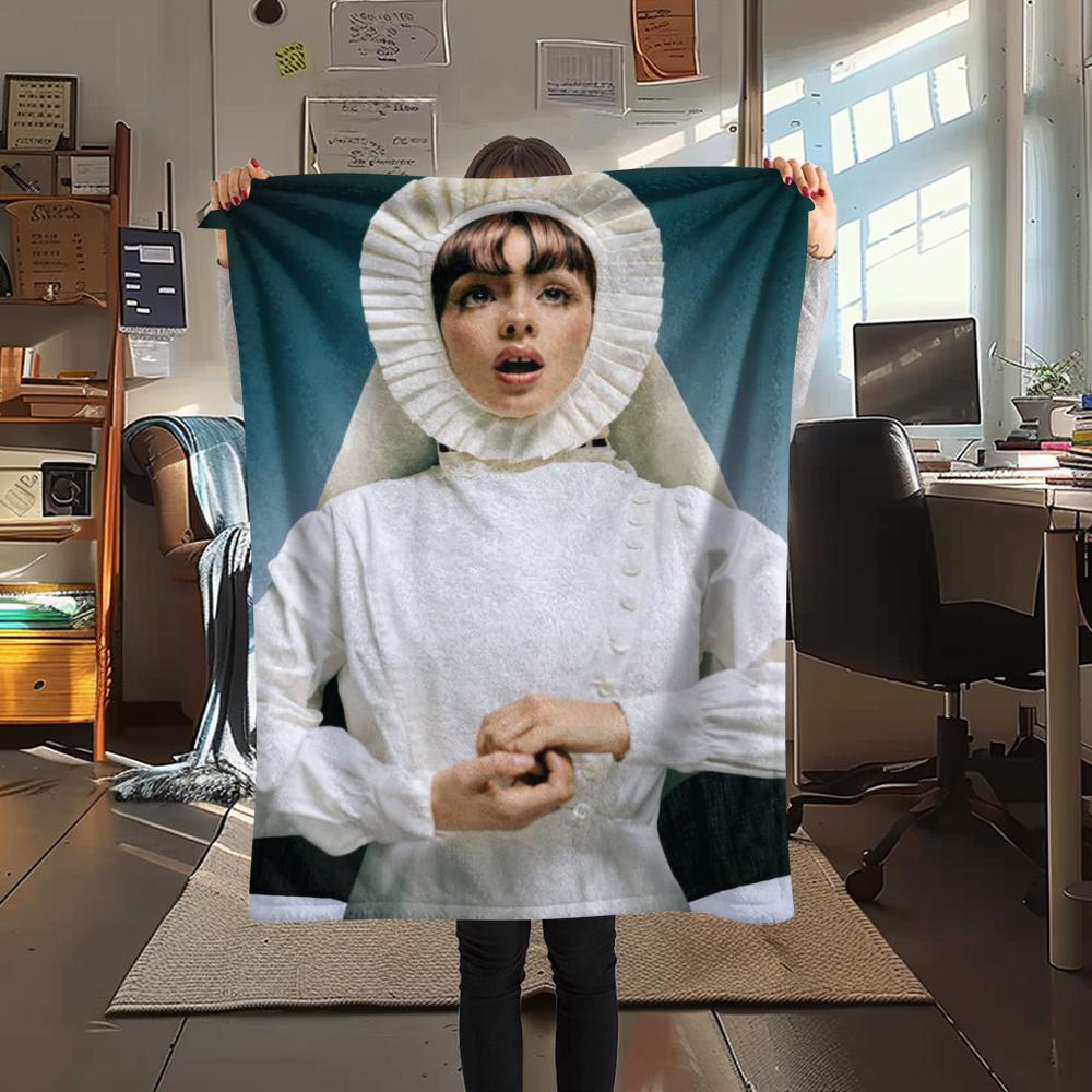 1PC Melanie Martinez Print Flannel Blanket, High quality Comfortable for All Seasons, Home Decor, Warmth and Comfort, Perfect for Christmas Gifts