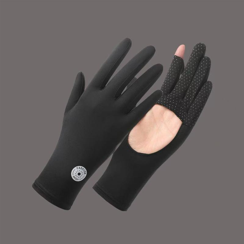 1 шт. Перчатки с вырезом для ладони, тонкие, солнцезащитные, дышащие, летние, анти-УФ, открытые для пальцев, ледяной шелк