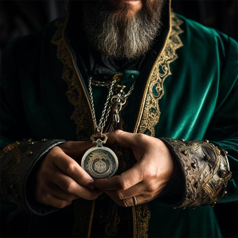 Многогранные микро кубики Винтажные карманные часы с микро многогранным набором Сплавной материал для настольных ролевых и карточных игр