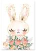 Rabbit Bunny Flowers Poster for Children