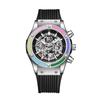 Fashion Top Brand New Rainbow Diamond Multifunctional Quartz Watch Men's Waterproof Tape Luminous Men's Wristwatch