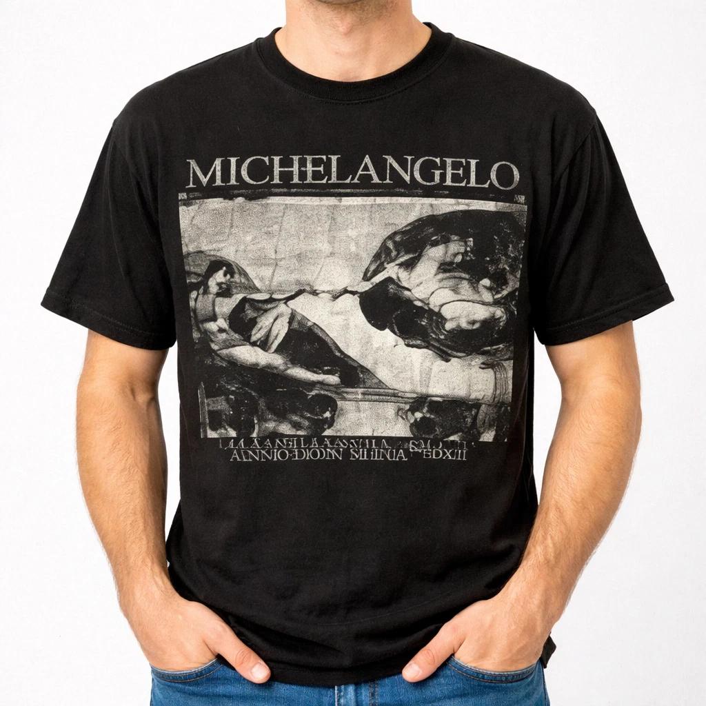 Vintage 90s Michelangelo Sistine Chapel Art Graphic Tee Unisex S-3XL