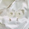Кружевные цветочные модные сетчатые серьги для девочек, серьги в корейском стиле, модные ювелирные изделия, гвоздики для ушей