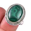 Natural Malachite Gemstone 925 Solid Sterling Silver Jewelry Ring Size 8.5 c9C39