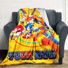 Name Custom Super Blue Hedgehog Print Flannel Blanket High Quality Warm Comfortable Cover for All Seasons Perfect for Gifts Home Decor