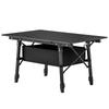 Folding Camping Table, 90 x 55 cm Height Adjustable Portable Collapsible Table