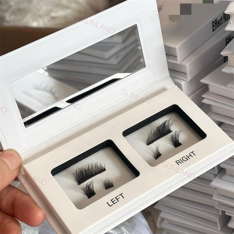 Фабрика 3D ресниц Private Label Натуральный вид Новые Тонкие Невидимые Квантовые Ресницы Веганский Набор Магнитных Ресниц Без Подводки
