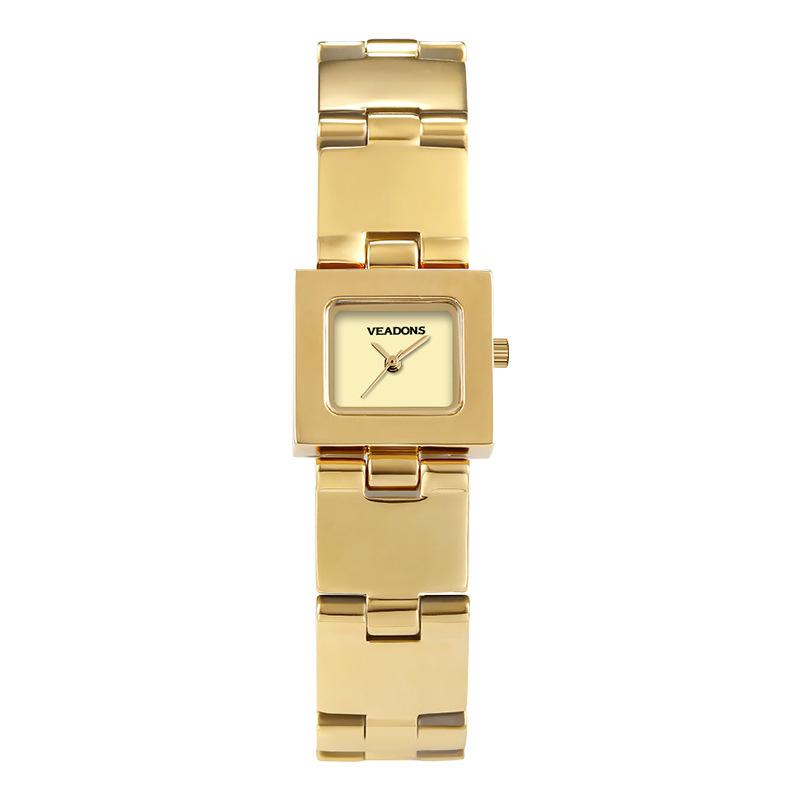 Women Mini Square Quartz Wristwatch Stainless Steel Band Slim Dress Daily Ladies Watch