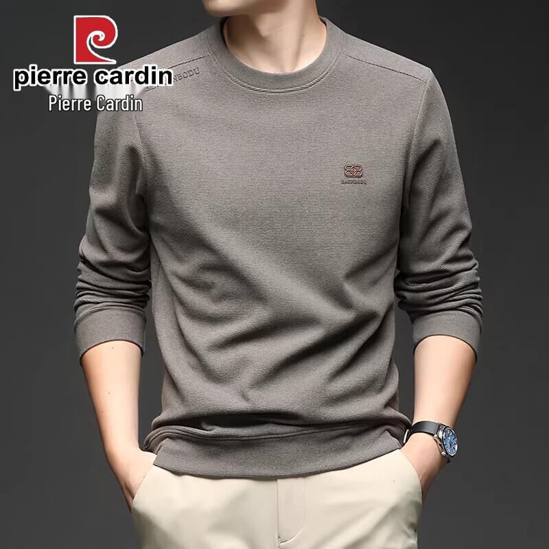 Pierre Cardin Men's Silk Wool Blend Long Sleeve Crew Neck Top