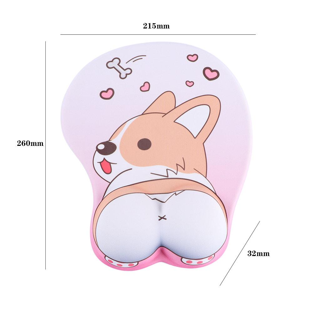 Удобный компьютерный силикагель милый 3D нескользящий коврик для мыши корги коврик для мыши поддержка запястья подставка для запястья