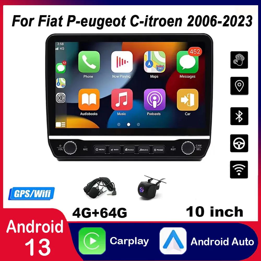 Android 13 Car Stereo Radio GPS 10inch Navigation 4+64G Compatible for 2006-2023 Fiat Ducato/ Peugeot Boxer/ Citroen Jumper
