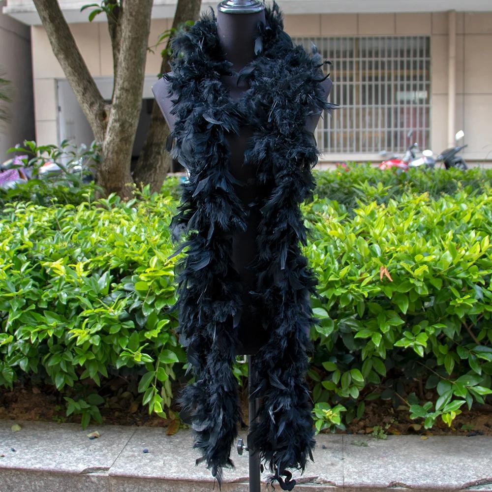 DIY 2M Индейка Перьевое Боа 38г-90г Перья Марабу Боа Окрашенные Цвета для Свадебного Шарфа Шарфа Декор Поделки Аксессуары для Костюмов