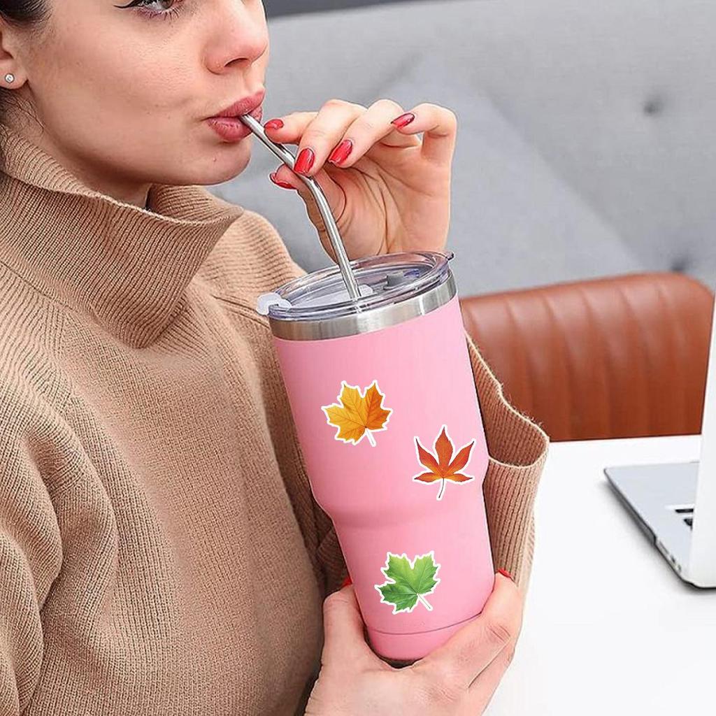 500 штук Осенние наклейки Кленовый лист Наклейки для ноутбука Декаль в рулоне Для Осени Дня благодарения Бутылка для воды Планировщик Письмо Скрапбук