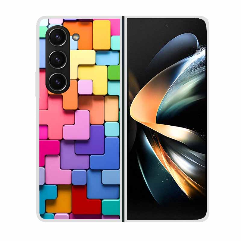 For Samsung Galaxy Z Fold 5 ZFold5 Cases Marble Transparent Shockproof Protection Hard Back Cover For Samsung Z Fold 5 5G Cases