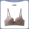 Women's Seamless Front Buckle Push-Up Bra and Panty Set with Comfortable Non-Wired Palm Cup for Smaller Chest Enhancement
