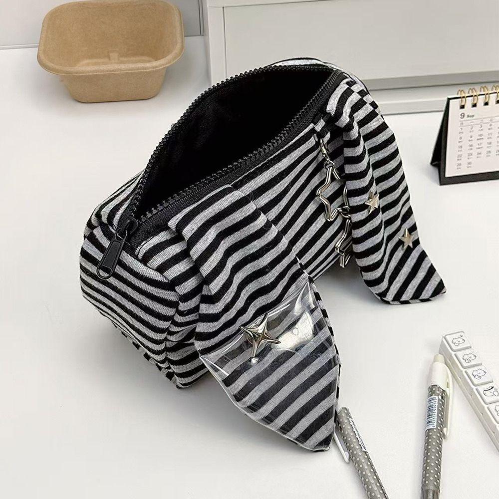 1pc Large Capacity Pen Bag Portable Pencil Pouch Korean Style Stationery Storage Bag School Office