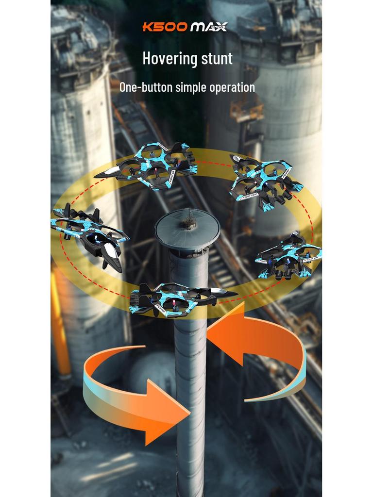 K500MAX Fighter Quadcopter: Stunt Roll & Hover Drone