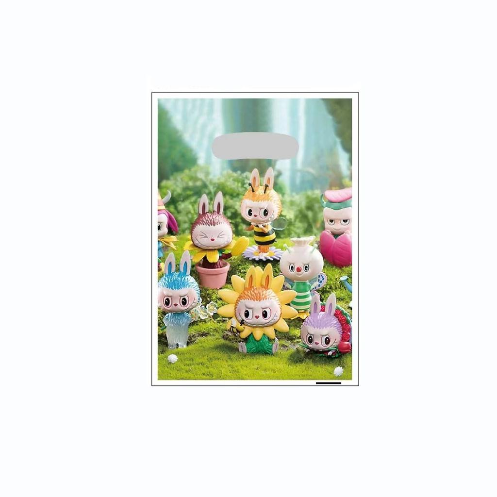 Labubu Birthday Party Decoration Children's Party Supplies Paper Plates, Paper Cups, Tissues, Tablecloths, Flag-raising Gift Bags