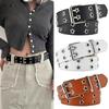 Star Eyelet Rivet Belts Punk Rock Style Waist Band Y2k Double Pin Buckle Waistband