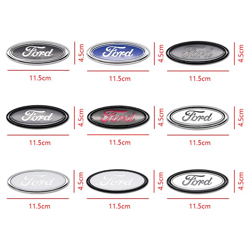 NGGU1 11.5cm ABS Car Front Rear Trunk Badge Emblem Replacement For Ford Focus Mondeo Edge Ecosport Ranger Fiesta Fusion Kuga Tuning