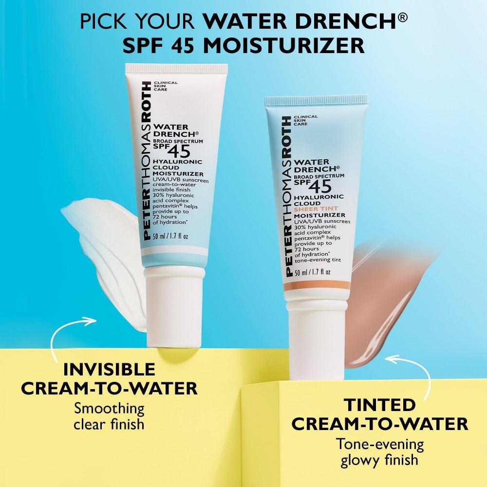 Peter Thomas Roth Water Drench Broad Spectrum Spf 45 Гиалуроновый прозрачный тональный увлажняющий крем