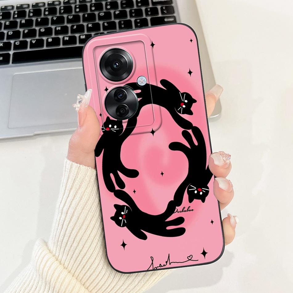 For OPPO Reno11 F 5G Case Reno 11F CPH2603 2024 Elegant Printing Camera Protective Shockproof Soft Silicone Phone Cases