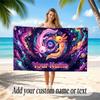 Axolotl Theme Quick Dry Beach Towel Custom Name Text Print Large Sand Resistant Towel Beach Vacation