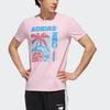 Adidas Neo Plant Print Sports Crew Neck Short Sleeve T-Shirt Men Tops Pink EJ7083