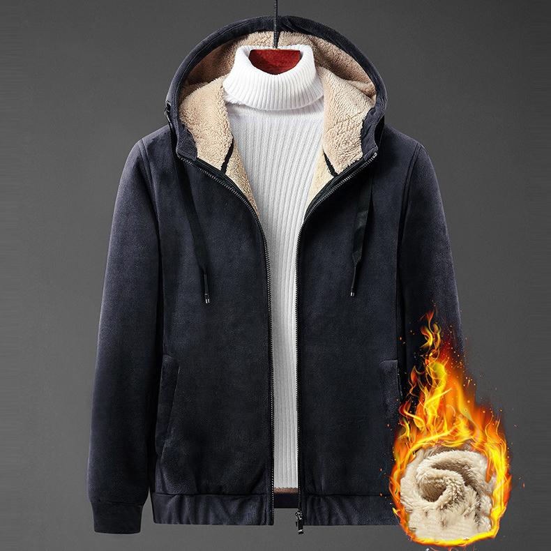 Бархатная куртка с капюшоном Silver Fox, мужская осенне-зимняя мягкая, приятная для кожи, утолщенная теплая бархатная толстовка из баранины