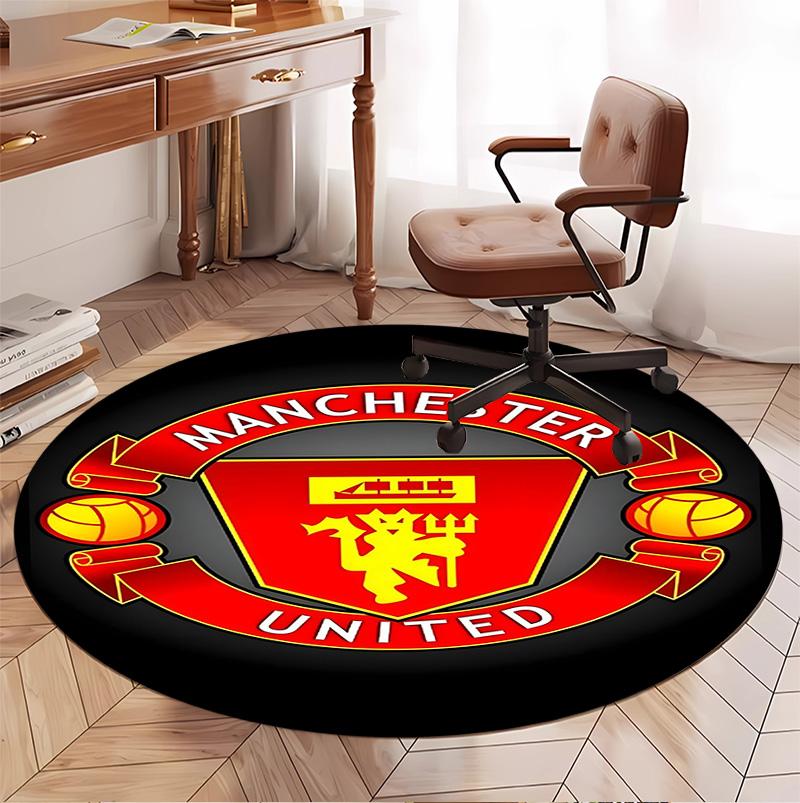 Football team Pattern Round Rug, Indoor/Outdoor Mat, for Picnic, Gameroom, Bedroom, Office, Living Room, Home Decor Carpet, Birthday Gift