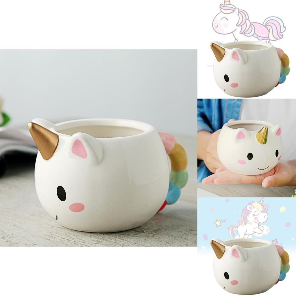 Мультяшная керамическая кружка с единорогом, устойчивая к высоким температурам, идеально подходит для молока и кофе
