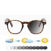 Leopard Print PC Full-rim Trendy Retro Round Oversized Comfortable Photochromic Reading Glasses +0.75 To +4