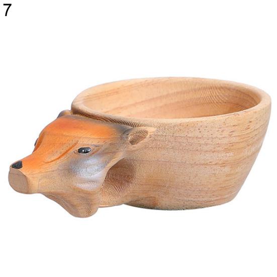 Water Mug Hand Carved Fox Crafted Nordic Style Animals Head Image Cup Home