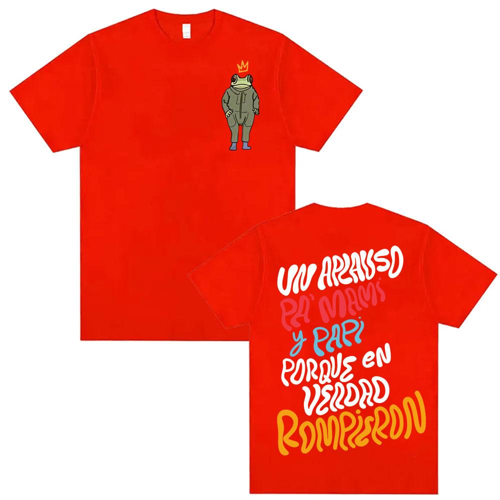 Bad Bunny Hot Selling 100%cotton men's shirt pop hip-hop Y2k graphics short sleeve oversized Women's Short Sleeved Cheap Tshirt