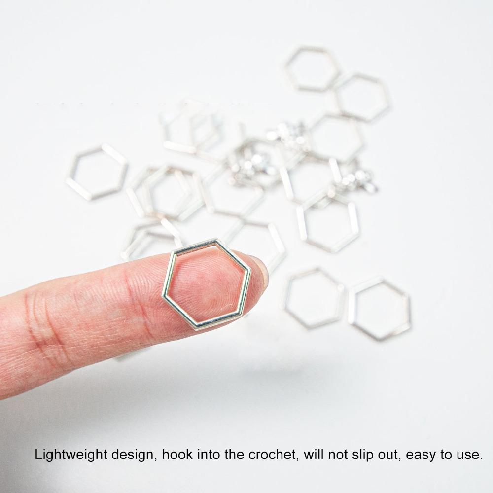 30Pcs Hexagonal Shape Knitting Stitch Markers Sewing Supplies For Beginners And Professionals