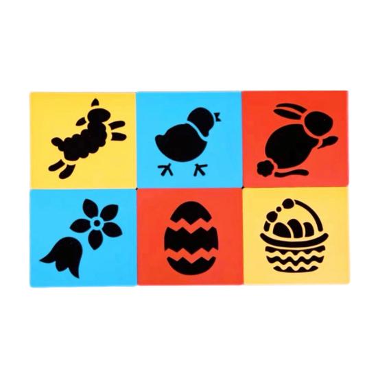 Huaqianguhh 6 шт. Трафареты для рисования, 5,5x5,9 дюйма, моющиеся, многоразовые, DIY-трафареты для искусства для дерева, бумаги, ткани, домашнего декора, поделок