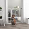 Extendable safety gate for dog 74-100 cm automatic closing pressure fixing without drilling white