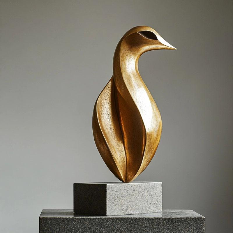 Resin Handicrafts Golden Geometric Sculpture Ornaments Hollowed-out Tree Holes Twisted Statue Home Decoration Accessories