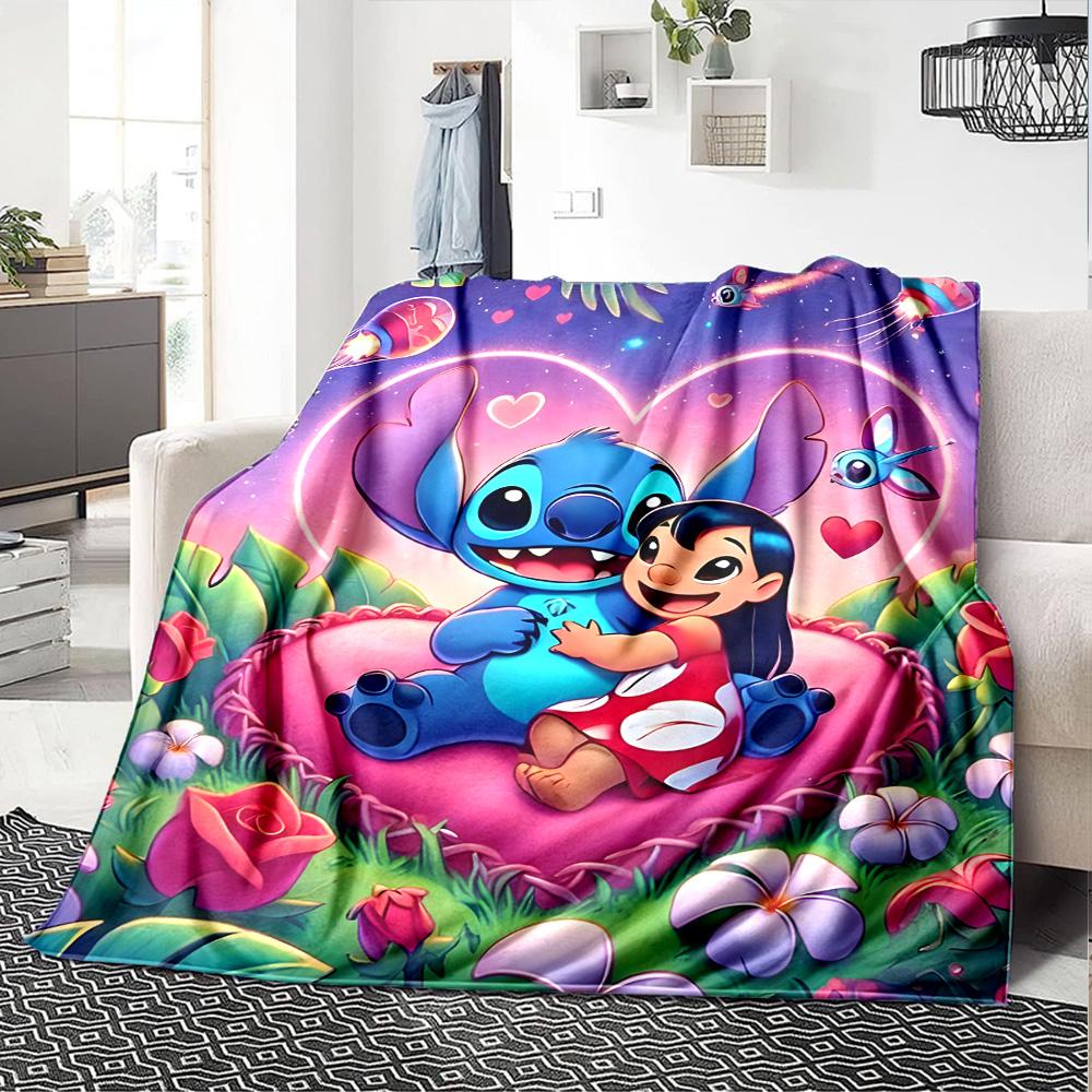 1pc S-Stitch14 Blanket, Gift, for Men and Women, Soft Blanket, Good for Sofa Bed Couch Travel, Lightweight Flannel Blanket