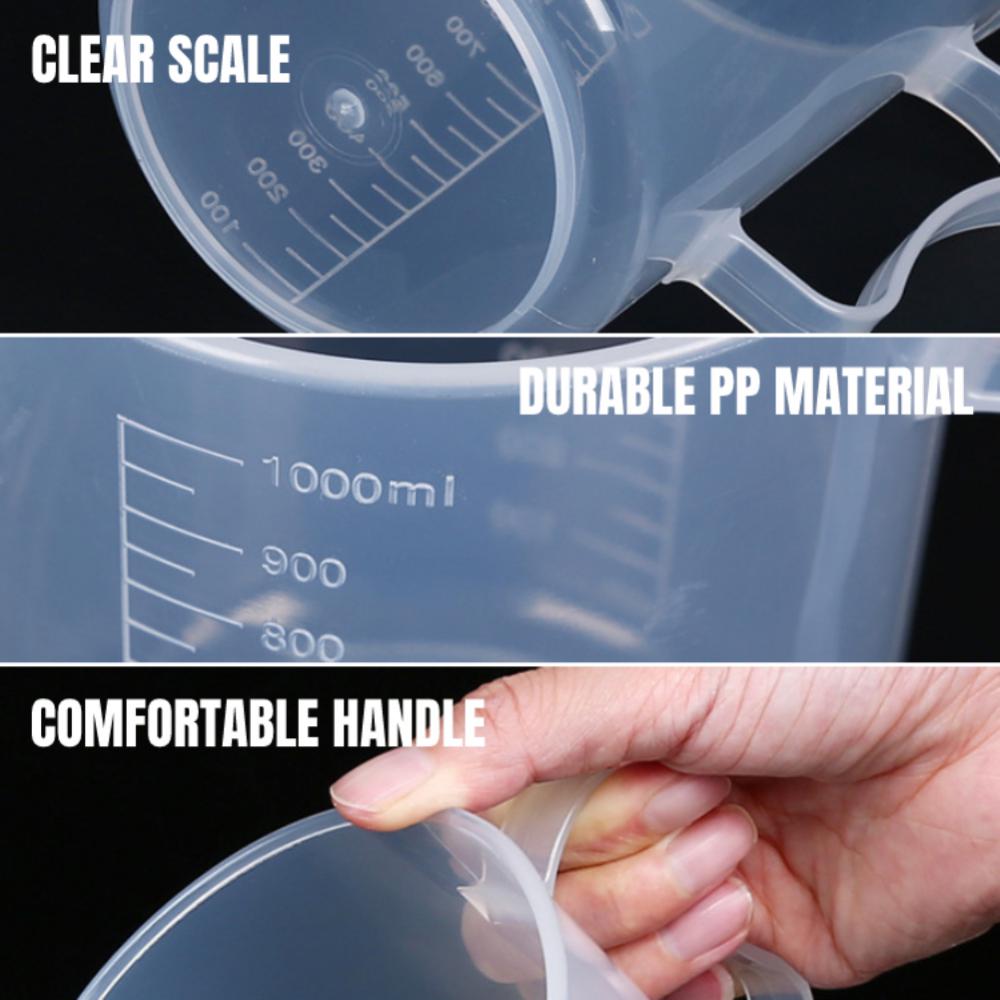 Clear Plastic Graduated Measuring Cupws Househould Portable Baking Beaker Liquid Measure Jug Transparent Cup Container