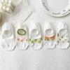 6 Pairs Women's Floral Mesh No-Show Socks Y2K Kawaii Lace Trim Breathable Ankle Socks With Harajuku Style Green Cute Boat Socks