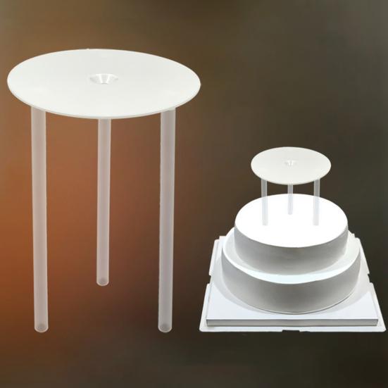 1 Set Cake Separator Plates Sturdy Stacking Plastic Convenient 12 Bars 4 Boards for Cakes of 4/6/8/10 Inches