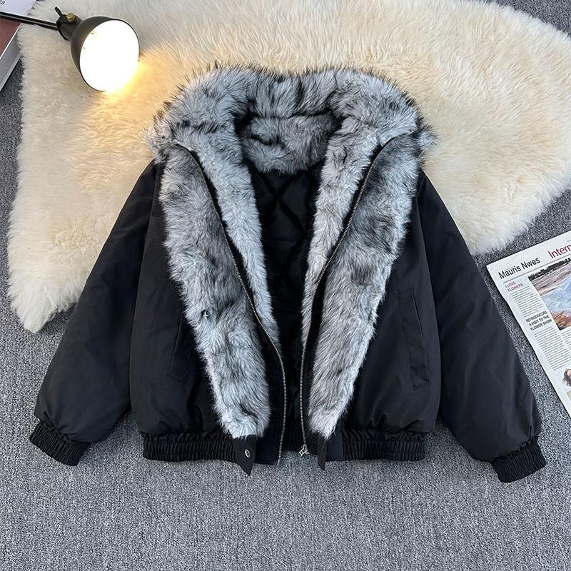 Мужская плотная теплая хлопковая пуховая куртка с воротником из искусственного меха свободного кроя зимнее пальто черная серая коричневая