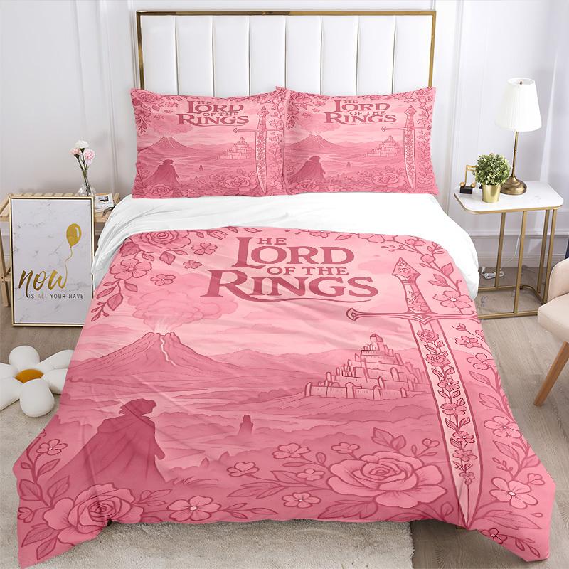 3pcs Lord of the Rings Duvet Cover Set, 1 Duvet Cover + 2 Pillowcases (No Insert), Cozy Bedding, Bedroom Set, Easy Care, Durable yy251103090