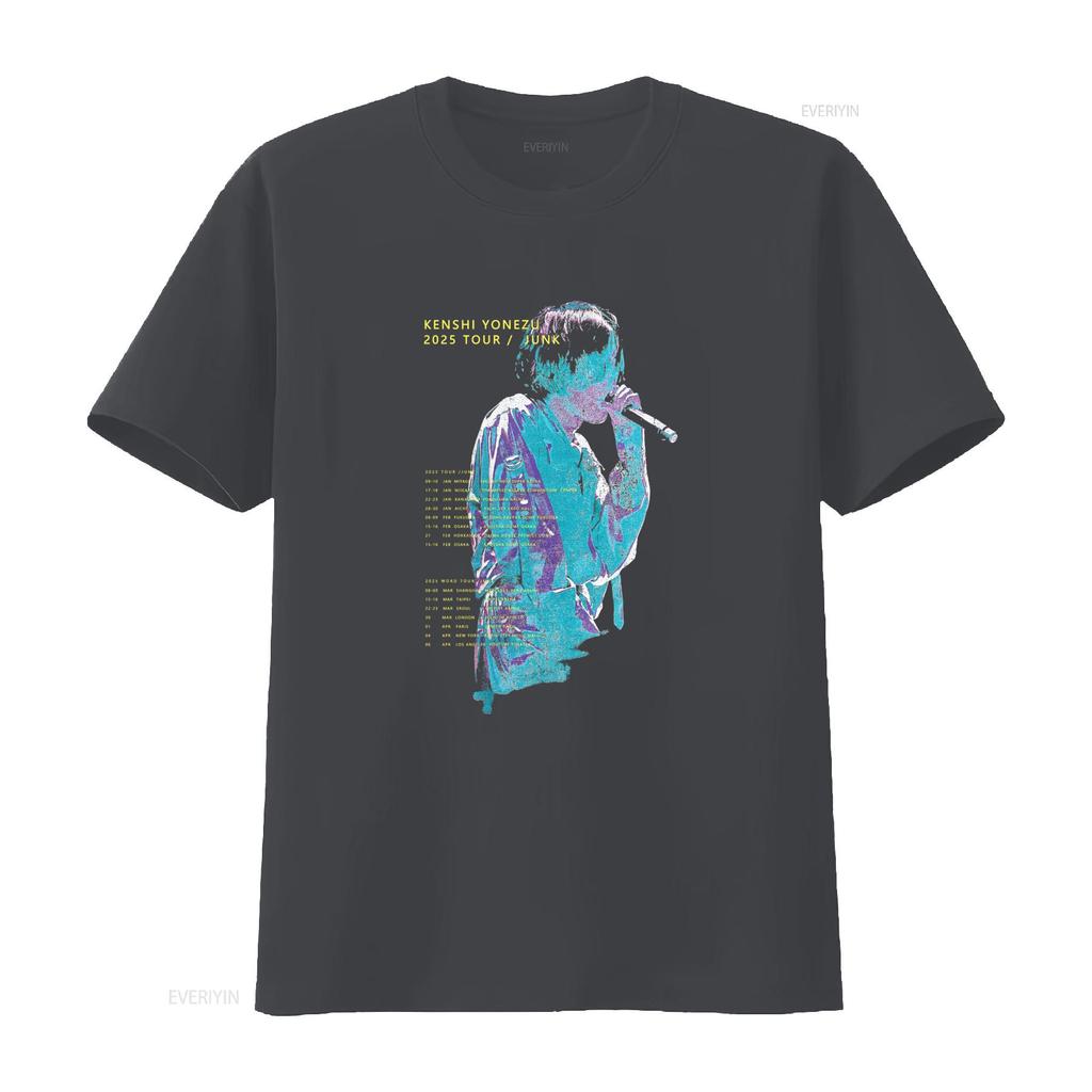 Kenshi Yonezu Junk World Tour 2025 Футболка Доступна в размерах S 3XL винтажная Стиранная Слегка Универсальная Дышащая homme