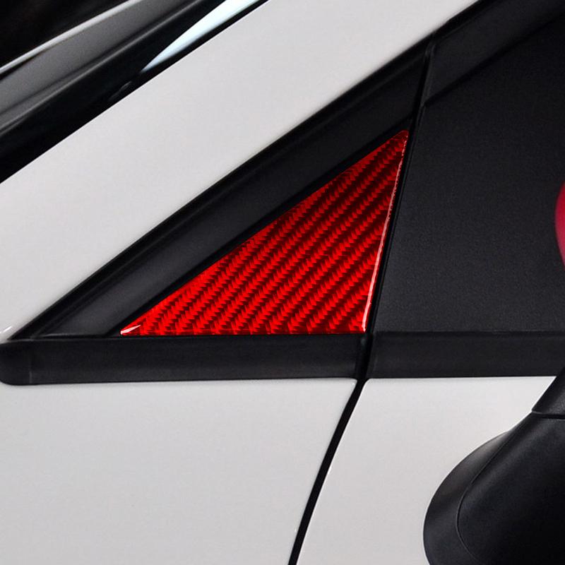 For Fiat 500 for Abarth 595 695 2008- Car Window A-pillar Triangular Panel Decoration Carbon Fiber Car Accessory Sticker