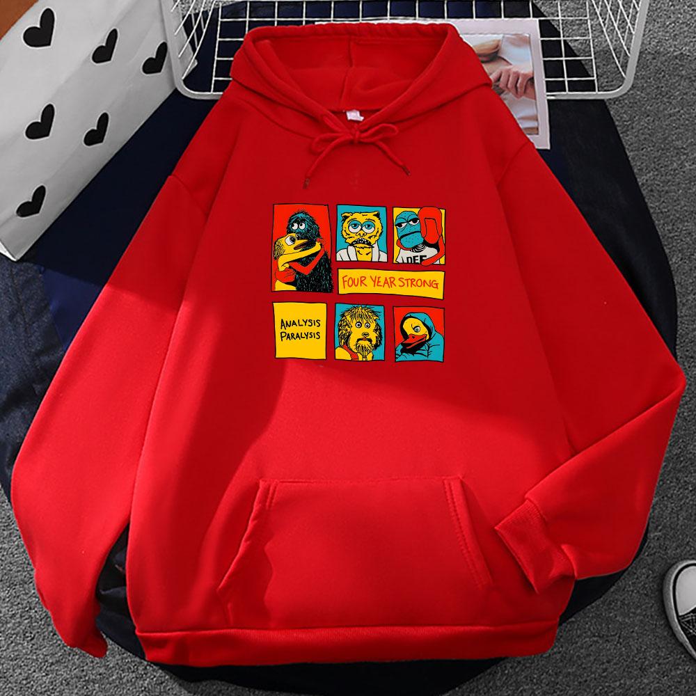 Забавные толстовки с графикой, свитшоты с четырьмя принтами, зимние мягкие удобные пуловеры, мужская/женская одежда с капюшоном