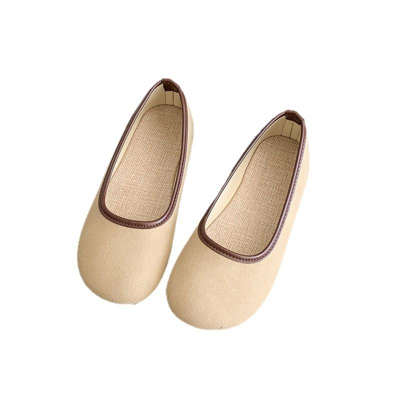 Evening Wind Small Single Shoes 2025 New Women's Spring Flat Bottom with Skirt Mary Jane Shoes Soft Sole French Beanie Shoes