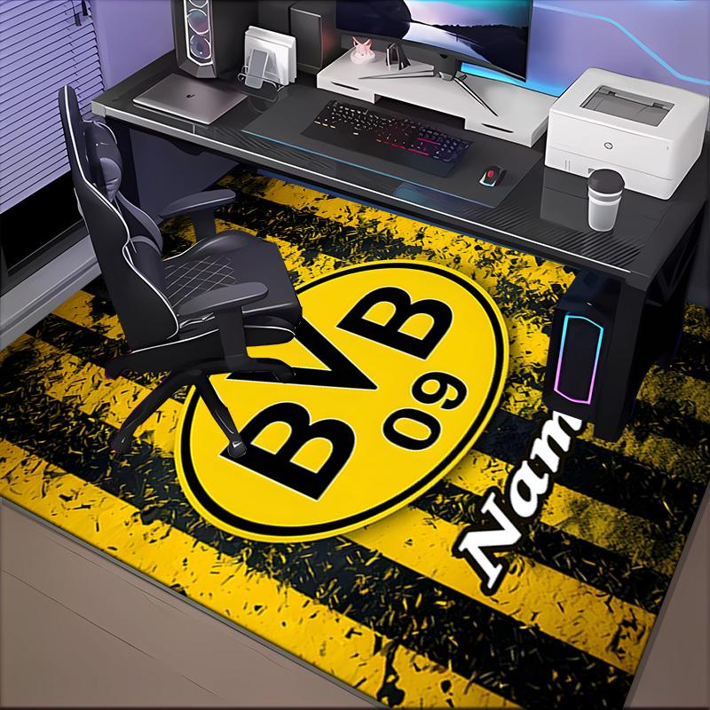 Коврик с индивидуальным именем для фаната BVB, Игровой ковер, Напольный коврик для спальни, гостиной, прихожей, Идея для домашнего декора, Подарок на Рождество, день рождения